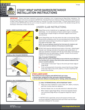 Stego Wrap Vapor Barrier Installation Instructions